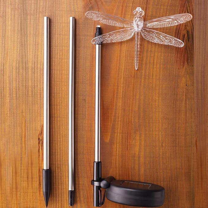 Outdoor Solar Garden Stake Light - Color Changing Decorative LED Stake Lamp In-ground Landscaping Lighting for Garden Patio Yard Lawn Pathway Flower Bed Decor Decorations Figurine Dragonfly QIDEA