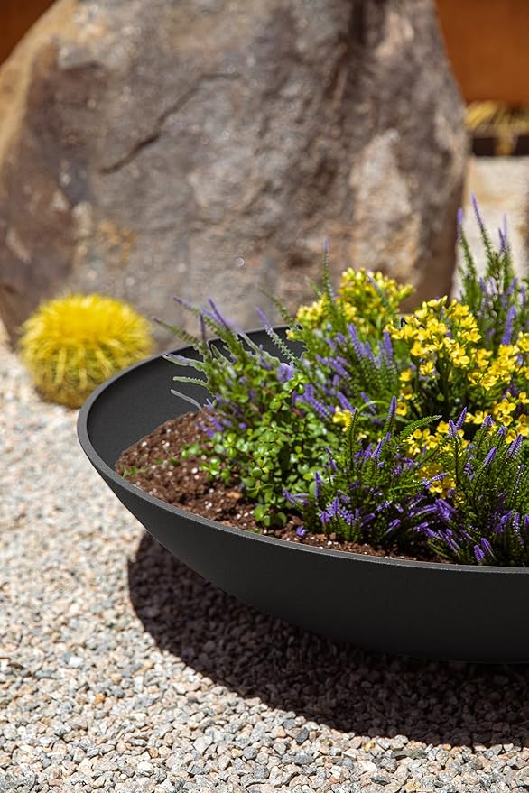 Veradek Mason Series Lane Bowl Planter| for Indoor or Outdoor Tabletops/Gardens |Made from Plastic-Stone Composite with Drainage Holes|Modern Décor for Flowers, Succulents, Small Plants VeradekOutdoor