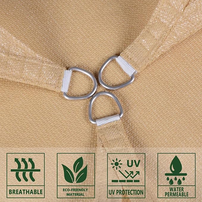 SUNLAX Sun Shade Sail 13' x 13' x 13' Sand Triangle Canopy Sail Shade Cover UV Block Permeable Sunshade Outdoor for Patio Backyard (We Make Custom Size) SUNLAX