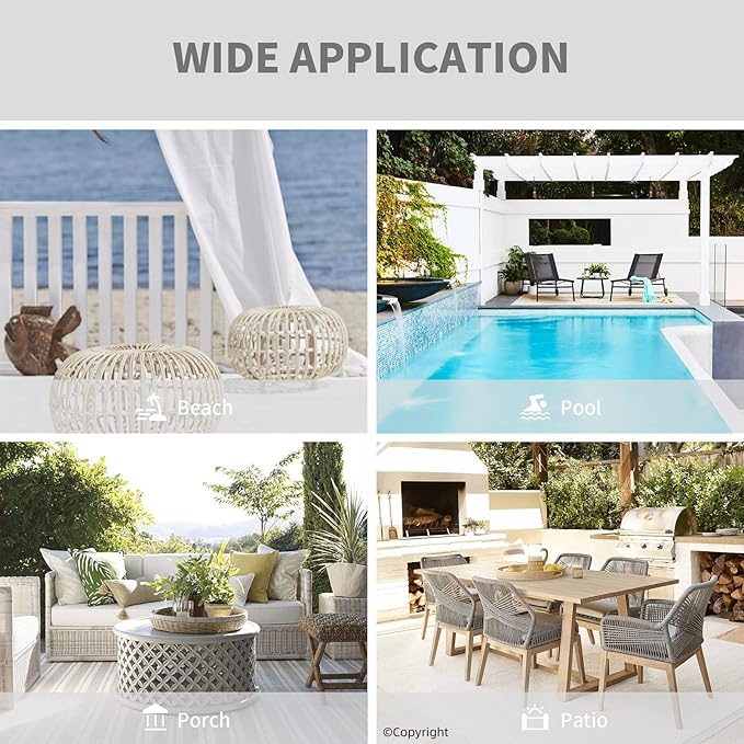DIVA EN CAMINO DEC Outdoor Patio Curtain Waterproof Darkening Thermal Insulated Indoor Curtains for Bedroom, Porch, Living Room, Pergola, Cabana, W105 x L95, Set of 2 Panels DivaenCamino