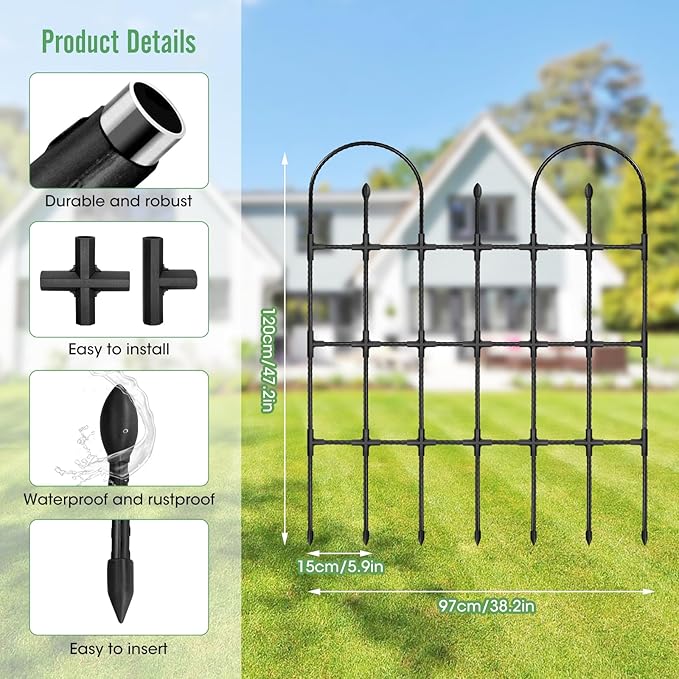 Trellis for Climbing Plants Outdoor,47.2" H Garden Trellis,Rustproof Garden Arch Trellis Cucumber Tomato Support Structure for Raised Bed MQHUAYU