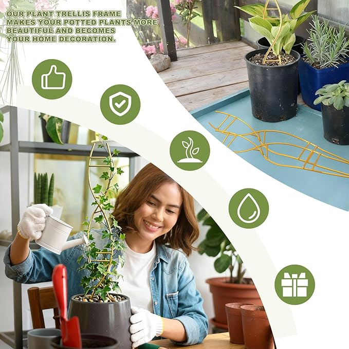 3 Pcs 15.75 Inch Indoor Plant Trellis for Potted Plants Small Climbing Plant Trellis for Pots with Unique DNA Spiral Design for Vine Plants, Easy Installation for Indoor Outdoor Use Rootora