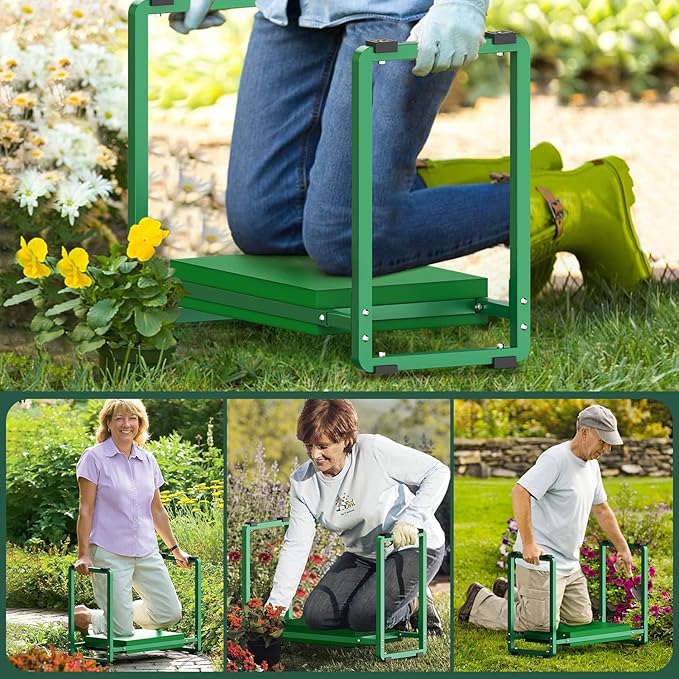 FLINTER Garden Kneeler and Seat, 10.2" Wider Heavy Duty Thick Gardening Bench for Kneeling and Seat - Multifunctional Kneeler Bench, Gardening Gifts for Women, Seniors Grandparents, Green FlinterOfficial