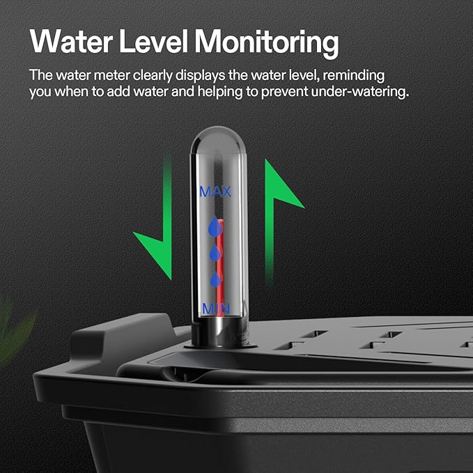 VIVOSUN 4-Pack FlexFeed Self-Watering Pots, Auto Irrigation Fabric Pot Base with Water Meter & Maintenance Window, for Use Indoors/Outdoors in Grow Tents, Greenhouses, Gardens VIVOSUN