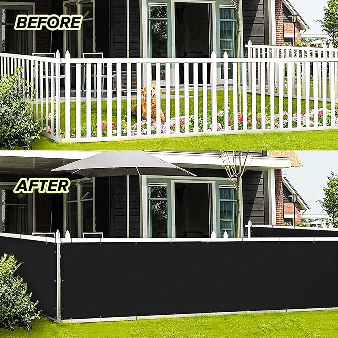 LOVE STORY Balcony Privacy Screen, 3'x9' Deck Shield Screen Fence Cover,UV Protection and Weather-Resistant,3 FT Height for Deck, Patio, Backyard, Outdoor Pool, Porch, Railing, Black LOVESTORY