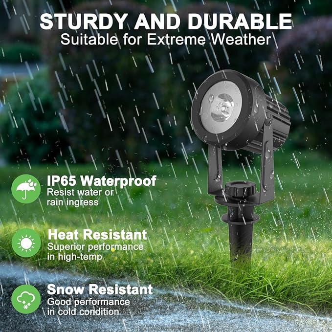 Solar Spotlights Outdoor Waterproof, Warm White Landscape Spotlights, Decorative Solar Spot Lighting for Garden, Yard, Pathway, Lawn, Poolside, Party, 2-in-1 Mounted (Warm White, 2 Pack) LINQELLY