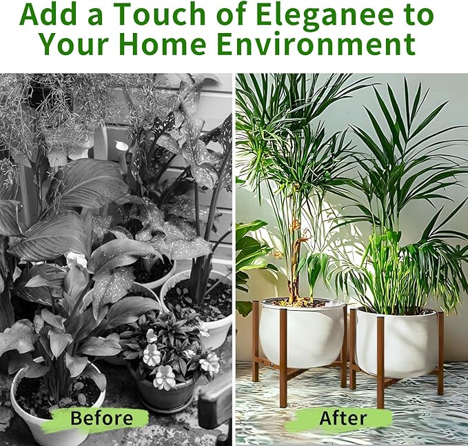 Airpark Plant Stand Indoor Adjustable, Metal Modern Plant Stand, Heavy Duty Stable Plant Pot Flower Holder Indoor Outdoor Corner, Fit 8 9 10 11 12 inch Pots, Dark Brown (Pot & Plant Not Included) Airpark