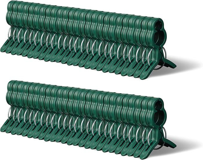 Garden Plant Clips 50 Pack Big Size Dark Green, Reusable Garden Plant Supports Clips for Supporting Stems of Flower Vine Vegetables Tomatoes Climbing ArtconalDirect