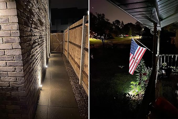 Outdoor lights Outdoor Landscape Lighting 12W Outdoor Spot Lights with Transformer for Yard Garden House Lawn Tree Flags Warm White LED Landscape Lights Christmas lights IP66 Waterproof 4 Pack COVOART