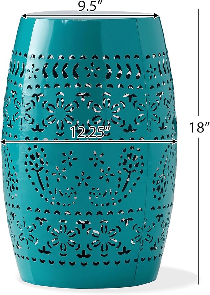 Christopher Knight Home Ruby Outdoor 12" Iron Side Table, Teal ChristopherKnightHome