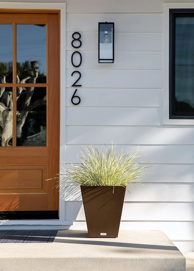 Veradek Pure Series Nobleton Plastic Planter - Large Pots for Indoor or Outdoor Porch/Patio | Durable All-Weather Use with Drainage Holes | Modern Planter Décor for Flowers, Shrubs, Trees VeradekOutdoor