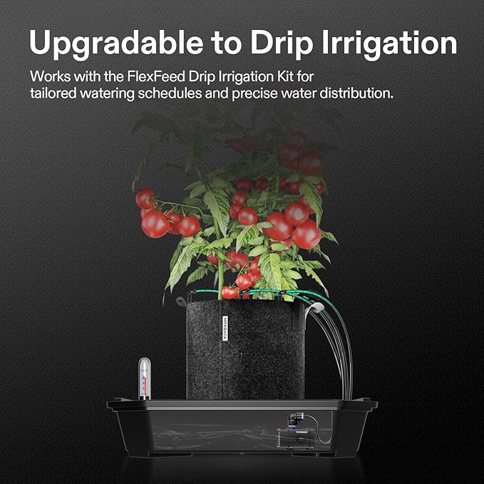 VIVOSUN 4-Pack FlexFeed Self-Watering Pots with Grow Bags, Auto Irrigation Fabric Pot Base with Water Meter & Maintenance Window, for Use Indoors/Outdoors in Grow Tents, Greenhouses, Gardens VIVOSUN
