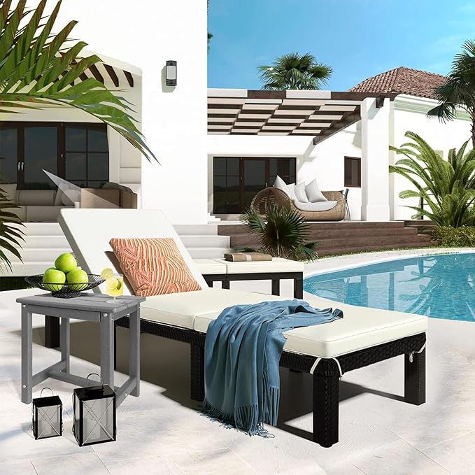 Adirondack Square Side Table,one-Tier Outdoor end Table, Patio Side Table for Pool,Porch,Backyard,Relaxing Companion (Grey) GARDENSTAR