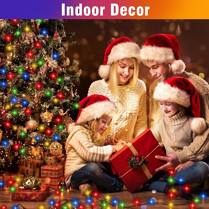 Nisocy 200 LED 4 Color Christmas String Lights, Multicolor Fairy Lights with Green Wire, 8 Modes Plug in Christmas Tree Lights for Indoor Outdoor Holiday Decorations, Party, Patio, Home Décor(66FT) NISOCYLighting