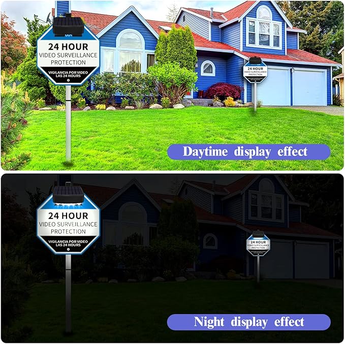 (Set of 2) Solar Power Deck LED Light Clip-On Yard Security Sign Spotlight (Large Capacity Battery, Max14 Hours Working) OOSSXX