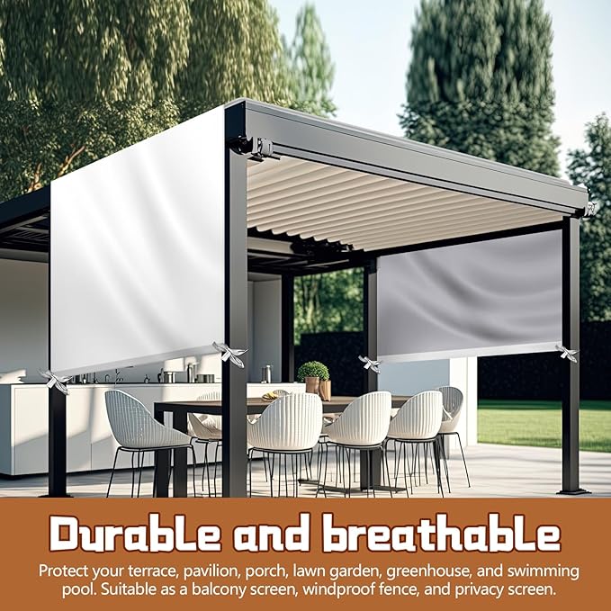 Universal Pergola Replacement Canopy Outdoor Canopy Shade Cover Waterproof Shade Top Cover for Outdoor Patio Porch Backyard(16 x 8 ft,Beige) Wowangce