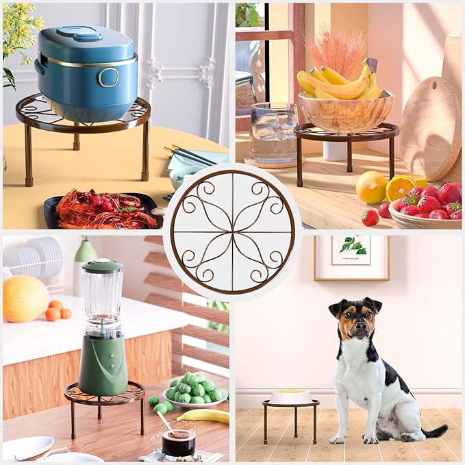 5-Pack Decent Metal Plant Stands, Heavy Duty Flower Pot Stands for Multiple Plant, Anti-Rust Iron Plant Pot Shelf, Decoration Racks for Home Indoor and Outdoor (5 Pack Bronze) Linpla