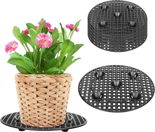 moonoom 8 Pcs Plants Pot Elevator, 12 Inch Plastic Flower Plant Stands, Portable Patio Planter Holder for Indoor Outdoor Preventing Floor Patio Deck from Damage and Rot moonoom