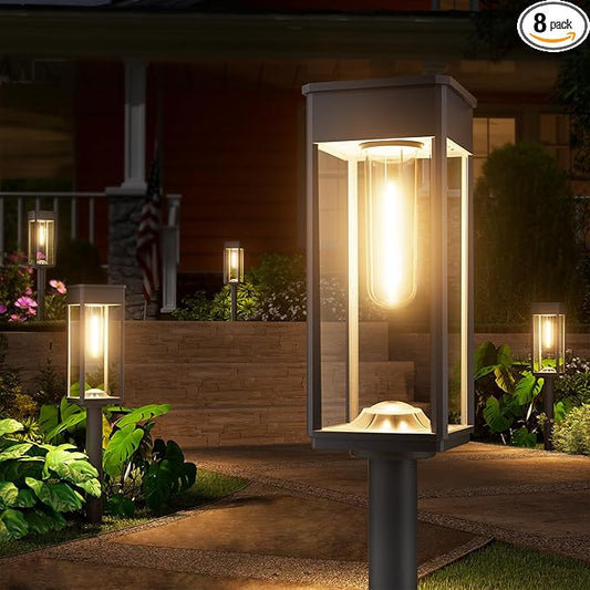 8 Pack Bright Solar Pathway Lights Outdoor,IP65 Waterproof Auto On/Off Solar Garden Light Path Lights Solar Powered for Outside Yard Path Lawn Walkway Driveway Landscape Lighting Patio Decor NEWMESSI