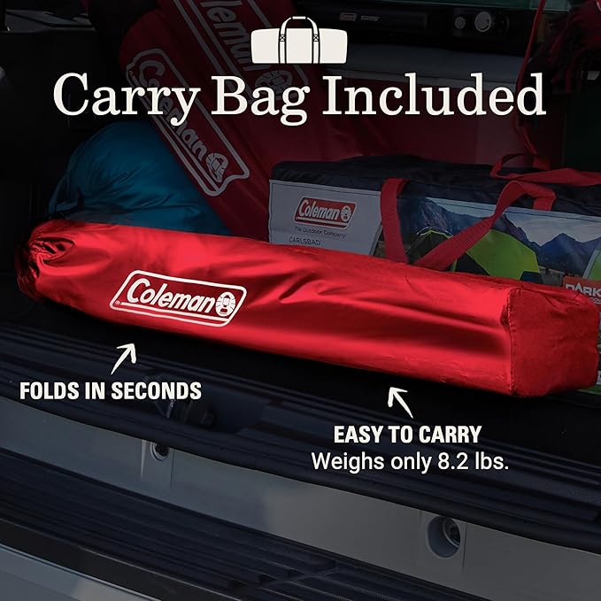 Coleman Portable Camping Chair with 4-Can Cooler, Cushioned Seat & Back with Side Pockets & Cup Holder, Carry Bag Included, Great for Camping, Tailgating, Firepits, Patio, & More Coleman