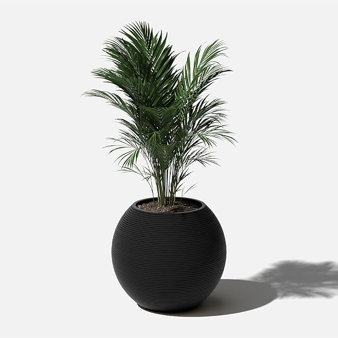 Veradek Strata Series Sphere Round Planter for Patio & Backyard | Durable Plastic-Stone Material | Modern Décor for Tall Trees and Plants VeradekOutdoor