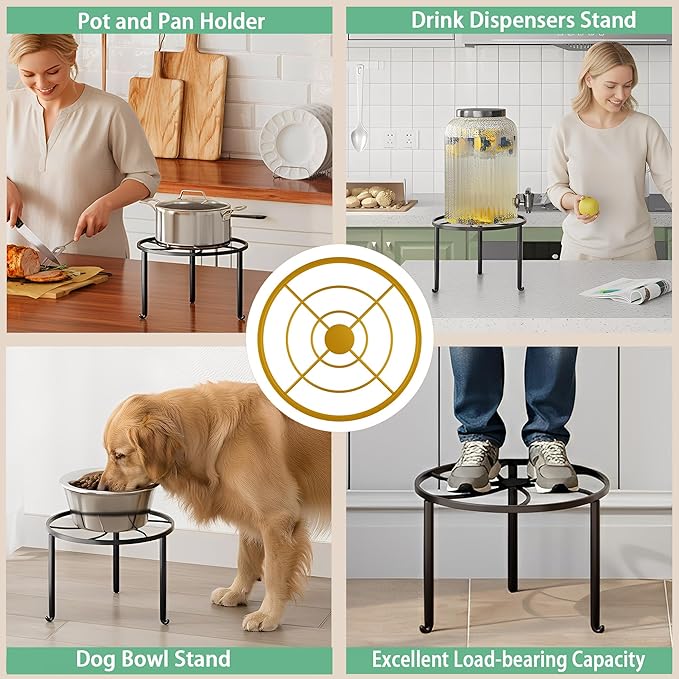 5 Pack Plant Stand Indoor Outdoor, Flower Pot Stand Plant Rack for Home Courtyard Gardens, Round Metal Corner Plant Stand for Flower Holder for Multiple Plants Rootora