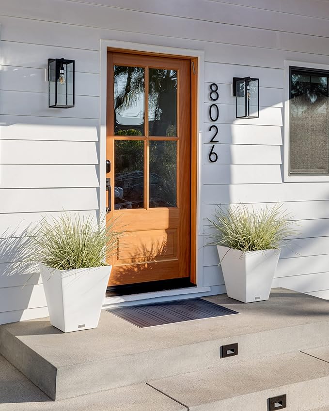 Veradek Pure Series Nobleton Plastic Planter - Large Pots for Indoor or Outdoor Porch/Patio | Durable All-Weather Use with Drainage Holes | Modern Planter Décor for Flowers, Shrubs, Trees VeradekOutdoor