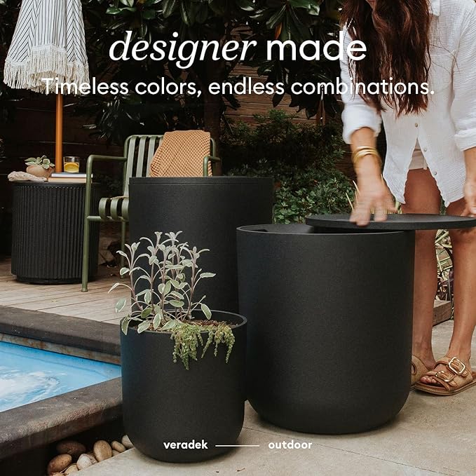 Veradek Kona Cooler Side Table – 2-in-1 Outdoor Patio Side Table w/Cooler | Insulated 40L Capacity | Modern Accent Décor for Hosting, BBQ, Poolside VeradekOutdoor