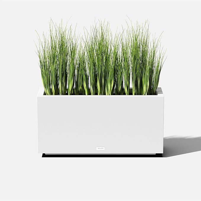 Veradek Block Series Long Box Planter - Large Rectangular Planter for Indoor or Outdoor Patio/Porch | Durable All-Weather Use with Drainage Holes | Modern Décor for Tall Plants, Flowers or Shrubs VeradekOutdoor