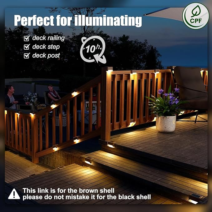 SOLPEX Solar Deck Lights Outdoor 16 Pack, Solar Step Lights Waterproof Led Solar lights for Outdoor Stairs, Step , Fence, Yard, Patio, and Pathway(Warm White) Solpex