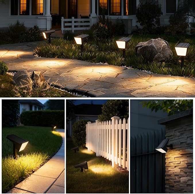 Philips 6 Packs Solar Spot Lights Outdoor Waterproof, 28 LED 3000K Solar Powered Landscape Pathway Lights, Dusk to Dawn Solar Spotlights for Garden, Yard, Lawn, Walkway, Driveway PhilipsLightingLED