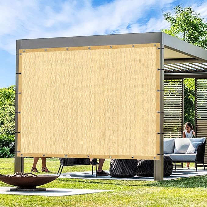 Artpuch Outdoor Pergola Shade Cover 5' X 14' Sun Shade Cloth with Grommets, 90% UV Protection Canopy Patio Privacy Screen (Customized Available) GN107, Wheat Artpuch