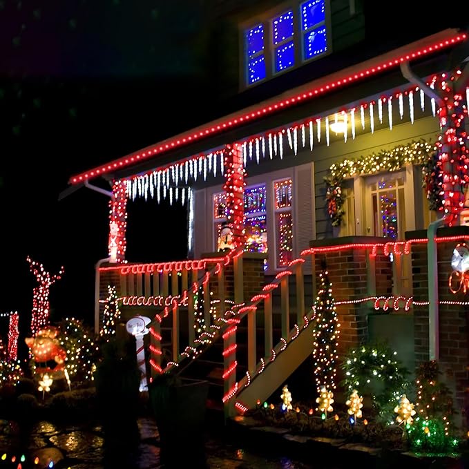 100ft LED Rope Lights Outdoor, 720 LED Connectable and Flexible Tube Lights with 8 Modes, Waterproof LED Rope Lighting for Garden, Patio, Pool, Bedroom, Party, Indoor Outdoor Christmas Decor (Red) Jnaurb