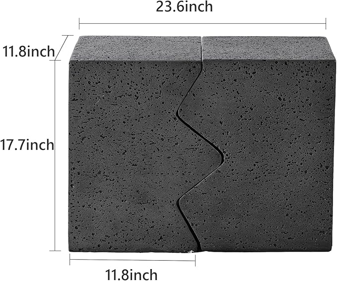 COSIEST Concrete Side Table, Set of 2 Rectangular Outdoor Side Tables, Decorative Garden Stools for Indoor Outdoor, Accent Table Patio Side Table End Table w Spotted, Dark Grey COSIEST