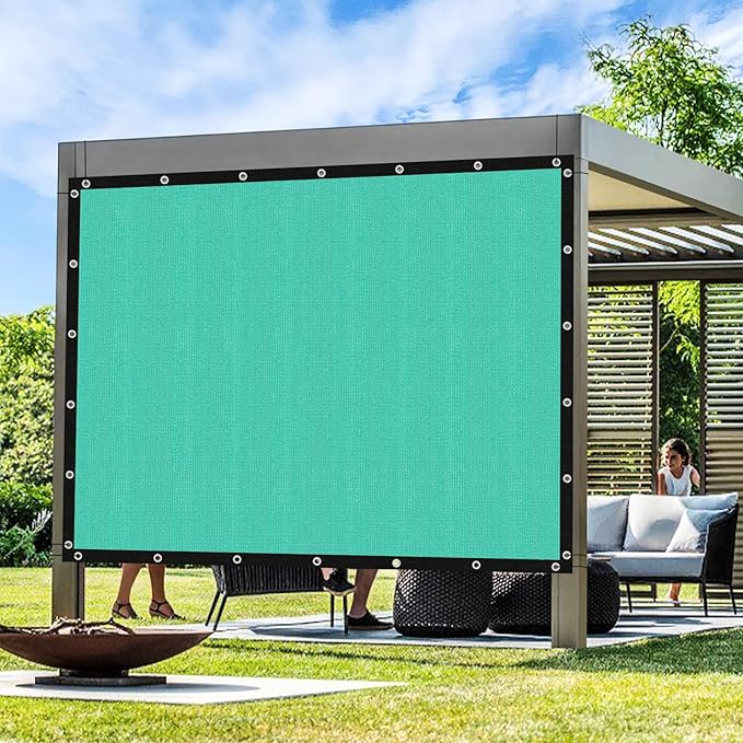 Artpuch Outdoor Pergola Shade Cover 13' X 13' Sun Shade Cloth with Grommets, 90% UV Protection Canopy Patio Privacy Screen (Customized Available) GN107, Turquoise Artpuch