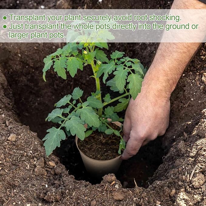 50PCS Peat Pots, 3.15Inch Seed Starting Pots with Drainage Holes Round Nursery Pot, Garden Germination Nursery Pot Bonus 20 Plant Labels HXSEMAYIG