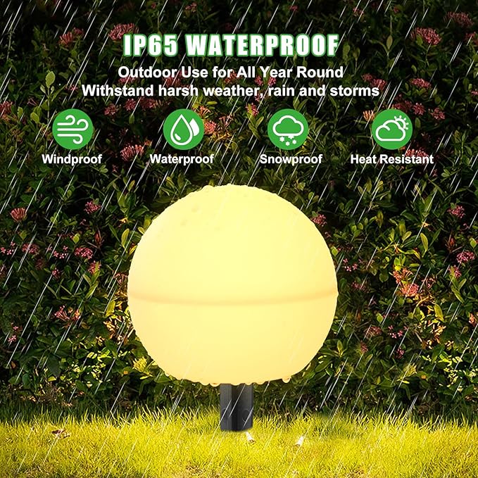 Solar Lights Outdoor Waterproof Decorations, 5 Pack Solar Globe Lights for Outside Color Changing Solar Garden Landscape Lights for Yard Patio Pathway Walkway Wedding Party Decor Auidum