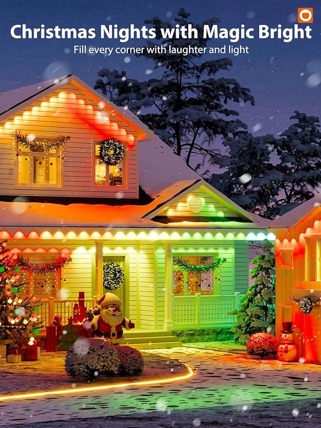 addlon Permanent Outdoor Lights, Smart RGB+IC LED Lights for House & Outdoor Decor, App & Remote Control, Scene Modes, IP67 Waterproof for Christmas, Holiday, Valentine's Day Decorations, 200FT addlon