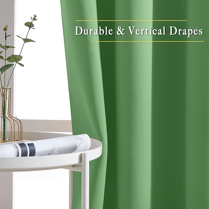 NICETOWN Patio Door Curtain Sound Blocking, Bedroom Privacy Room Divider Curtain, Thermal Insulated Blackout Closet Sliding Door Shade (1 Panel, 100" Wide x 120" Long, Froest Green) NICETOWN