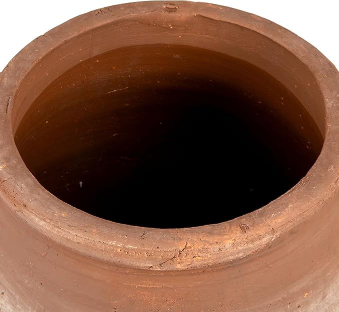 Creative Co-Op Large Orange & Whitewashed Terracotta Urn CreativeCo-Op