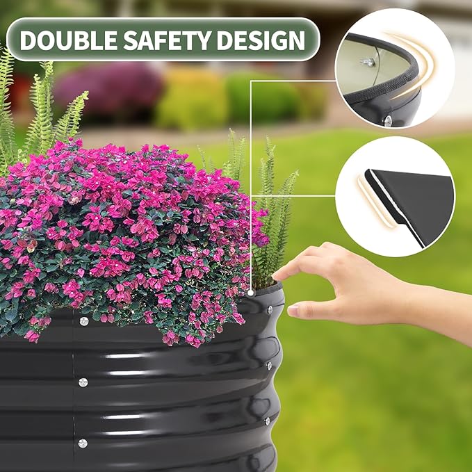1MORE Galvanized Raised Garden Bed- Planter Garden Boxes Outdoor, Raised Beds for Gardening, 4x2x1ft Metal Garden Bed Kit for Vegetables Flower, Planter Raised Beds with Tools.Gray-2pack 1MORE