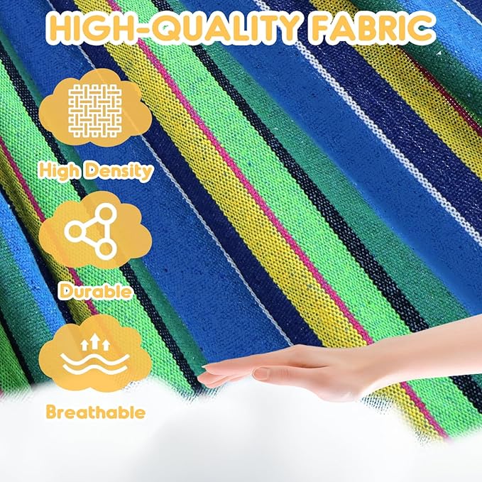 ANYOO Cotton Hammock Portable Camping Hammocks for Hanging Sturdy Garden Comfortable Fabric Hammock with Tree Straps Up to 660lbs with Travel Bag for Camping Outdoor/Indoor Patio Backyard Anyoo