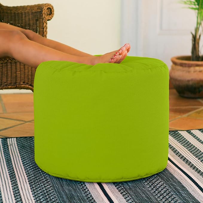 Jaxx Spring Indoor/Outdoor Bean Bag Pouf Ottoman, Lime Jaxx