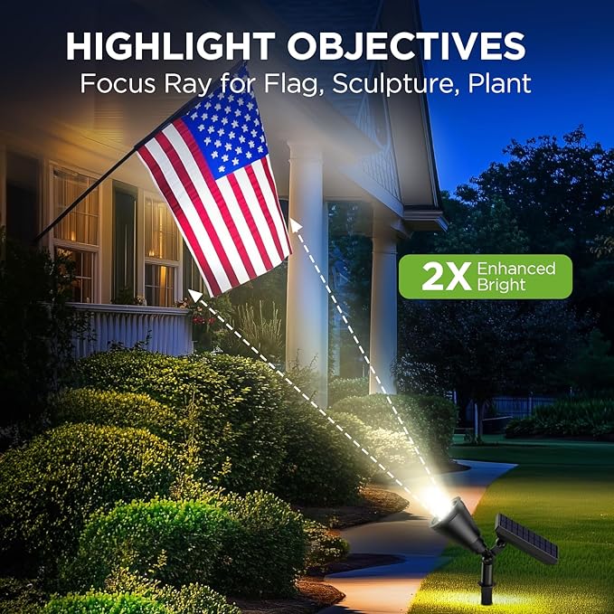 InnoGear Solar Lights Outdoor Waterproof Solar Garden Light for Outside Yard Landscape Lighting Pathway Spot Lights Spotlight Wall Light Auto On/Off, Pack of 2 (White) InnoGear