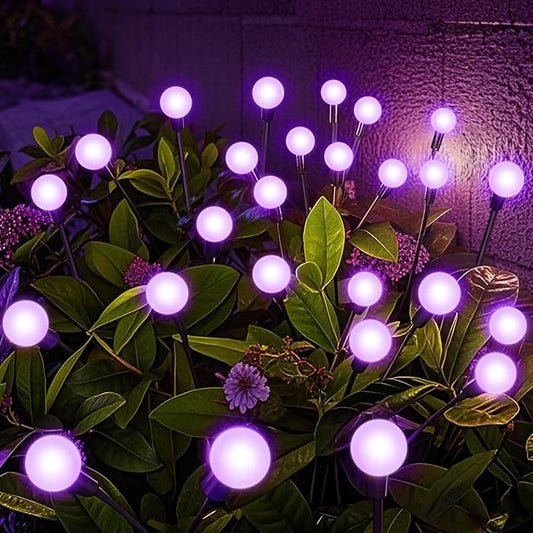 Solar Garden Lights Outdoor, Waterproof Solar Powered Lights for Yard Pathway Patio, Swaying Lawn Decor as Gardening Gifts for Women Holiday (Purple, 6 Pack 36 LED) NBQQ