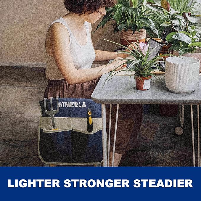 Aimerla Foldable Garden Kneeler Seat Heavy Duty [Upgraded Widened Thick Kneeling Pad] Garden Stool with Large Garden Tool Bags with Pockets - Portable Garden Bench Gardening Gifts for Parents Aimerla