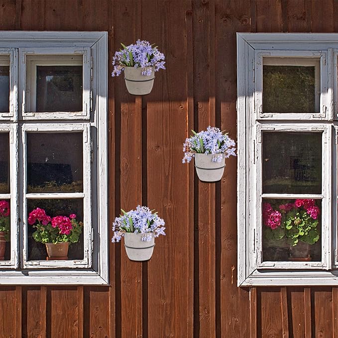 6 Pack 8 Inch Wall Flower Pot Holder Ring Plant Hanger, Metal Planter Hooks Wall Mounted Bracket Heavy Duty for Outdoor Indoor Greemov