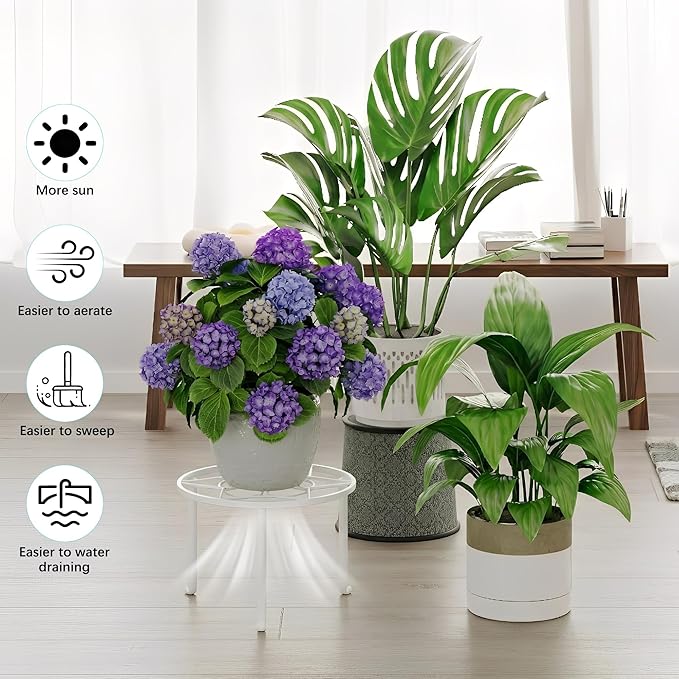 5-Pack Metal Plant Stand for Heavy Potted Plant for Home Indoor and Outdoor Heavy Duty Flower Pot Stands for Multiple Plant for Living Room Rootora