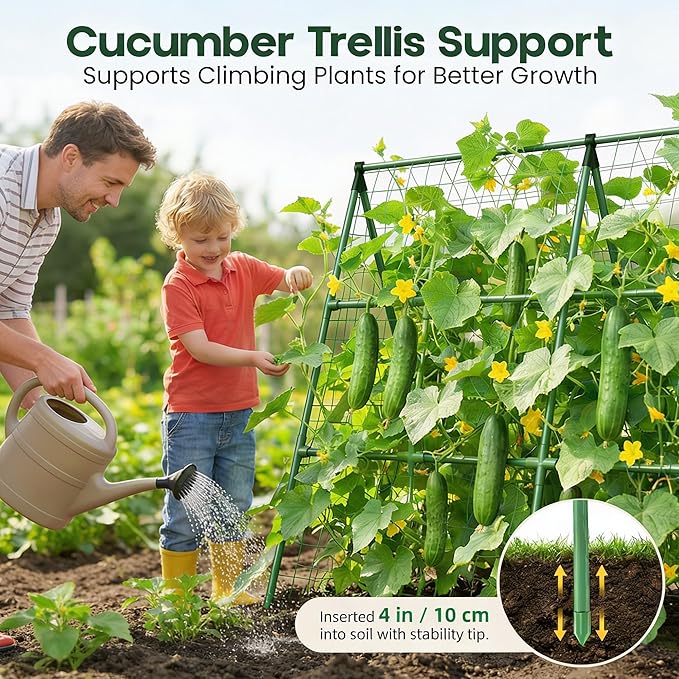 50x50 Cucumber Trellis for Raised Bed - A Frame Garden Trellis for Climbing Plants Outdoor - Cucumbers, Pea, Zucchini, Squash,Tomato, Green Bean, Vine, Watermelon, Melon, Pumpkin K-BRANDS