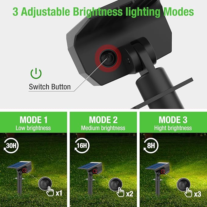 nipify 12 Pack Solar Spot Lights Outdoor Motion Sensor with 3 Modes,Solar Spotlights Outdoor Waterproof 2-in-1 Auto On/Off Landscape Lighting for Outside Yard Wall Garden Pathway, Warm White Nipify